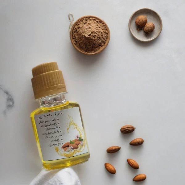 روغن بادام شیرین طبیعی برای مراقبت از پوست و مو و گرم کردن و تقویت کلیه